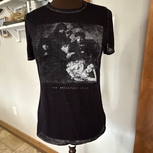 The Breakfast Club graphic tee shirt womens size medium black sheer grunge‎ goth